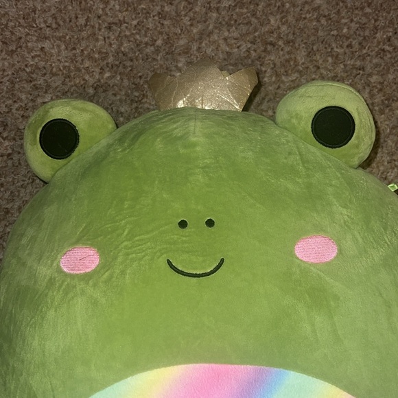 Kellytoy Squishmallow Jumbo 16” Doxl The Frog Green Crown Prince - Picture 2 of 8
